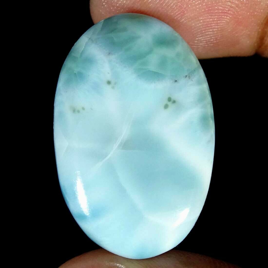 37.30cts Natural Sky Blue Larimar Oval Dominican Republic Loose Gemstone