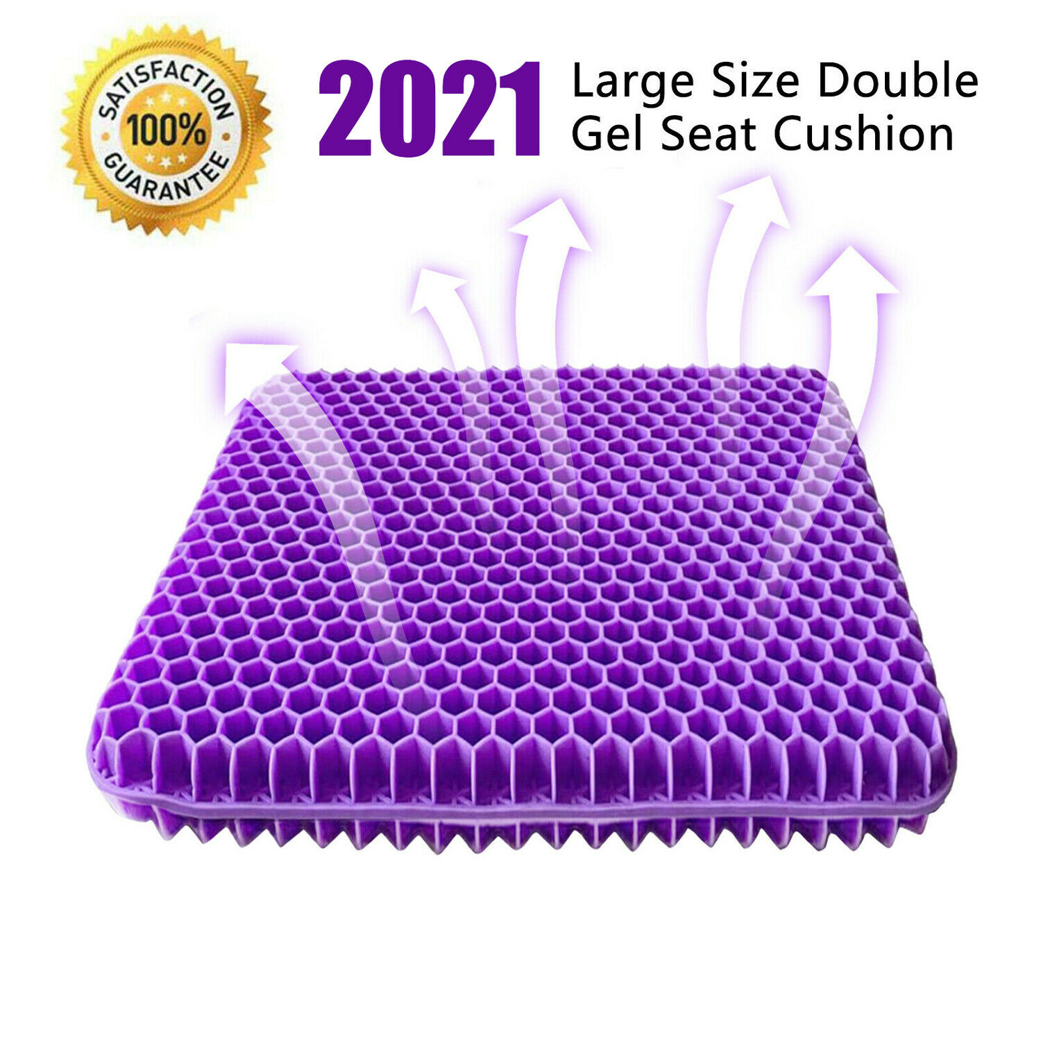 Gel Seat Cushion Double Thick Egg Seat Cushion Non-slip Cover Breathable Design