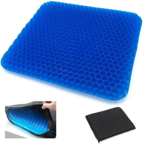 Gel Enhanced Memory Foam Seat Cushion Pillow Office Desk Chair Wheelchair, Blue