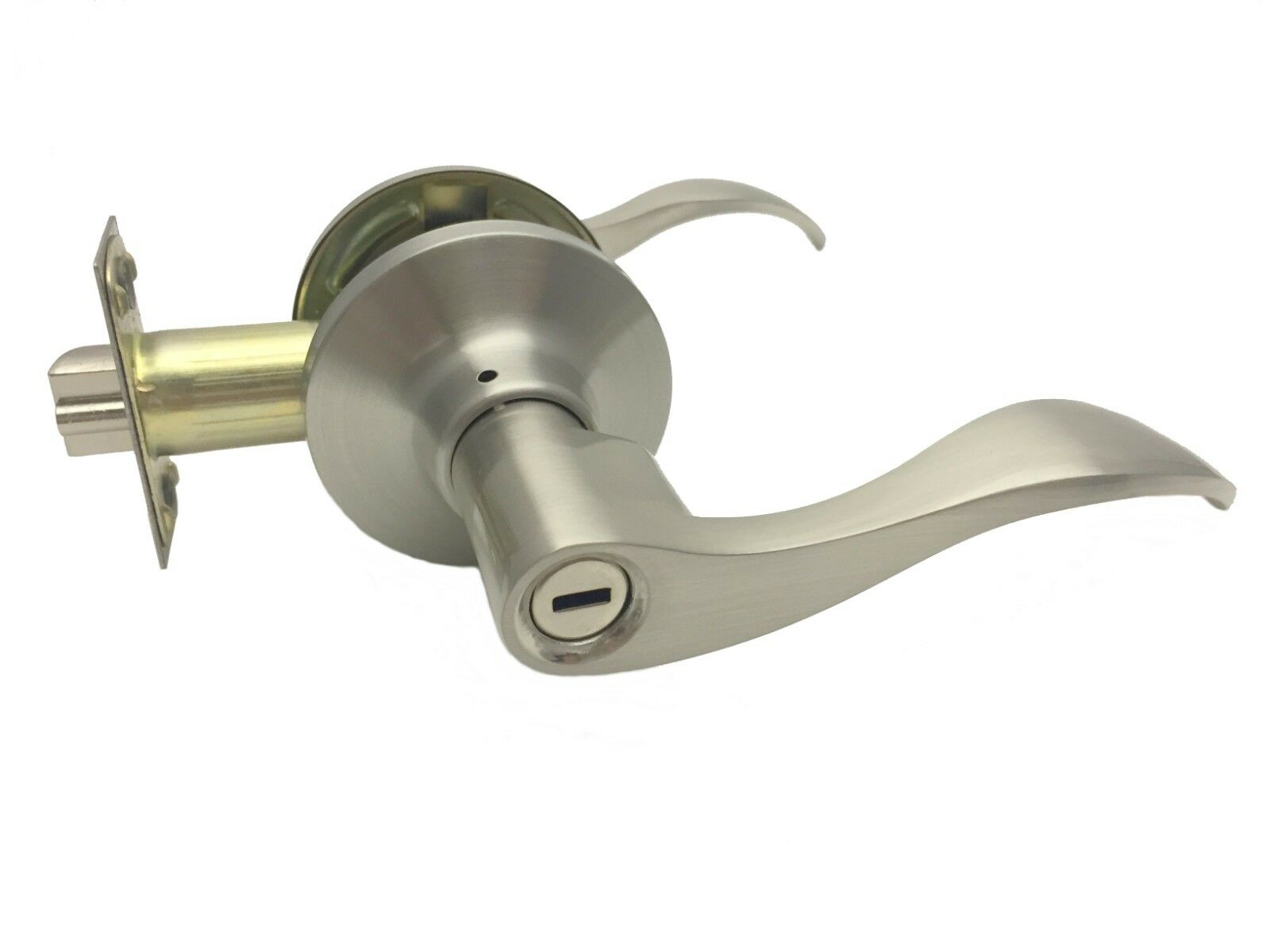 Privacy Bedroom Bathroom Brushed Satin Nickel Lever Handle Lock