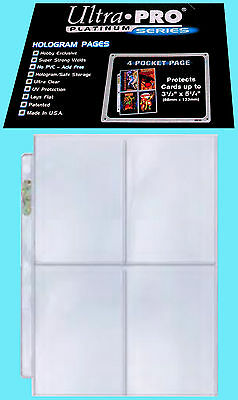 10 Ultra Pro Platinum 4-pocket Pages Sheets Protectors Postcard Holo 3.5"x5.25"