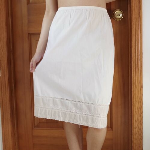 Vintage Val Mode White Cotton Half Slip Dress Size S