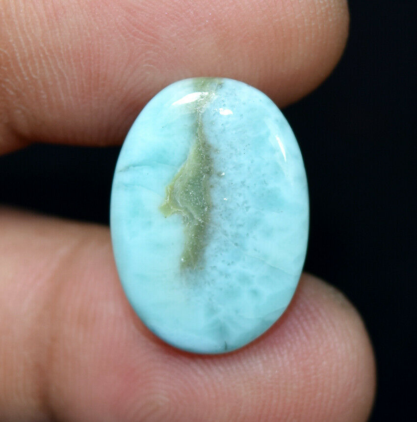 9.95 Cts. 100% Natural Carribean Larimar Oval Cab Loose Gems  21*15*3 Mm