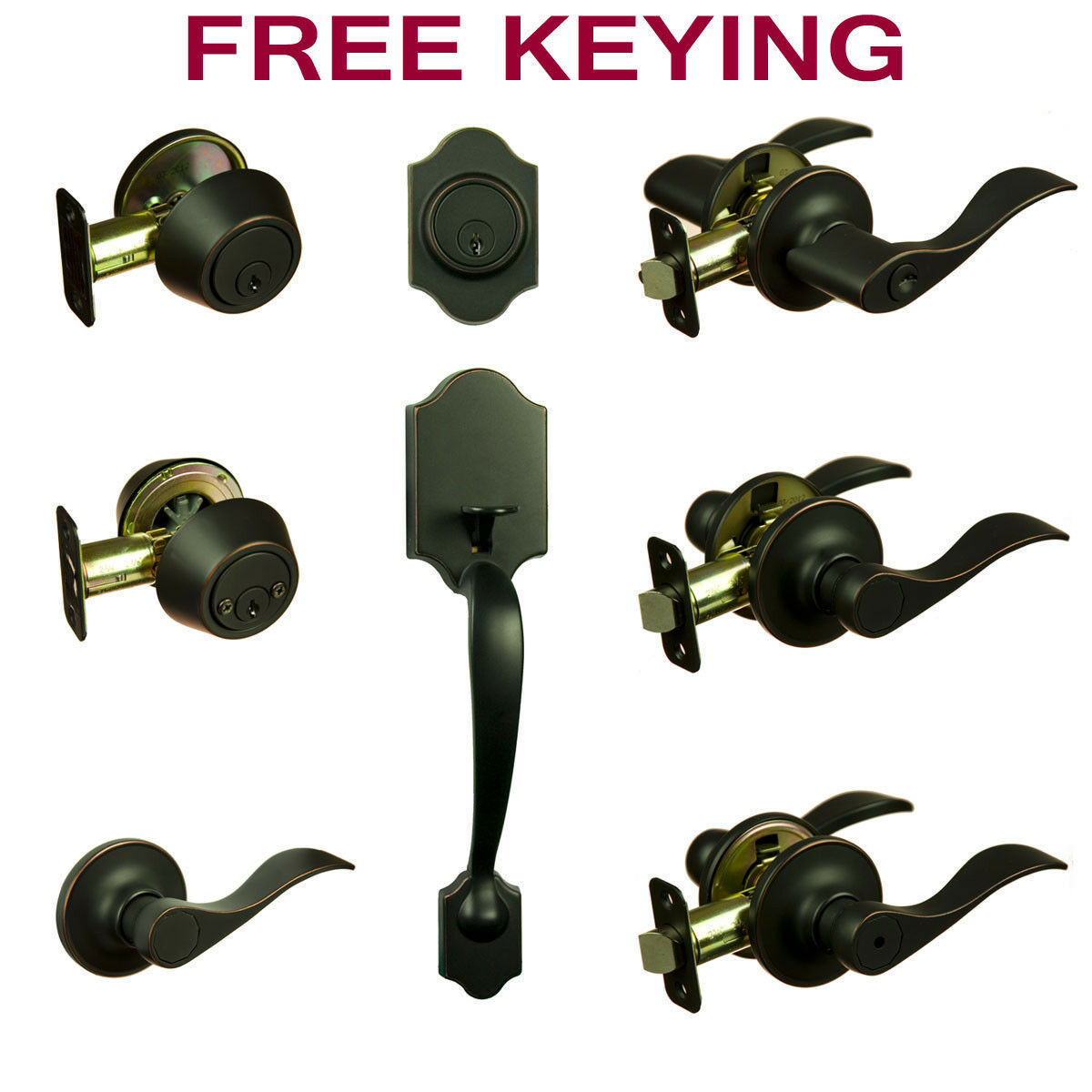 Madison Oil Rubbed Bronze Door Lever Knob Hardware Collection